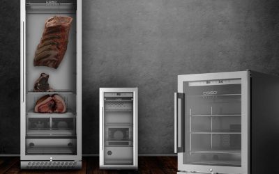 Išskirtinis mėsos gaminių pateikimas: mėsos brandinimo spintų serija „DryAged Master“ iš „CASO Design“