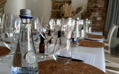 Pirmas gėrimas vyno degustacijoje: natūralus mineralinis vanduo „Tichė“